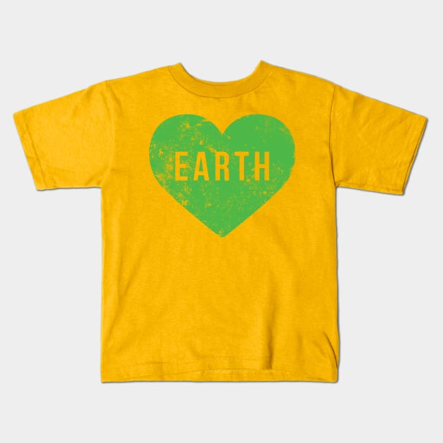 Heart Love Earth Kids T-Shirt by BANWA